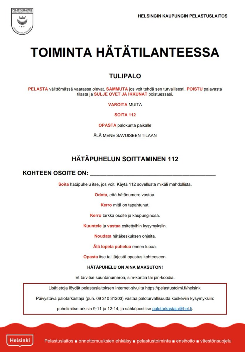 taisto_hakala's tweet photo. #Tulipalo on nopeasti kehittyvä, hengenvaarallinen onnettomuus. Siksi nämä 4 pointtia ovat tärkeät:
1️⃣ #Tunnista vaarat
2️⃣ #Ehkäise ennalta
3️⃣ #Varaudu ennalta
4️⃣ #Toimi oikein hätätilanteessa
Lisää ohjeita @stadinbrankkari sivuilta. 👇
https://t.co/jNjRe4C0z5
#paloturvallisuus https://t.co/cSZNKGmoE5