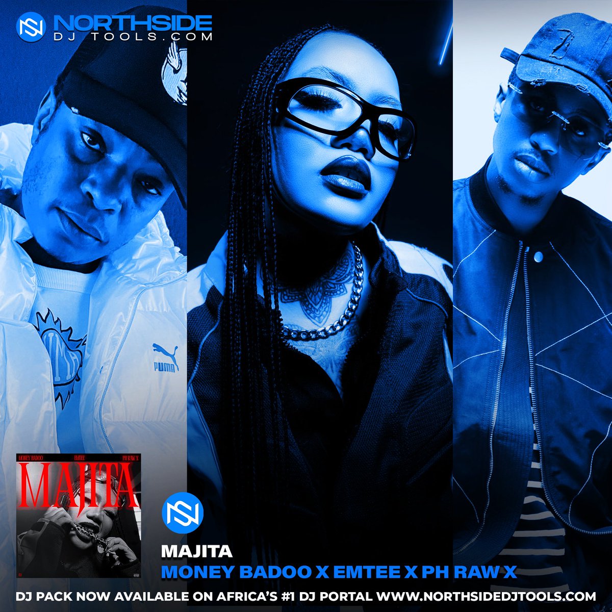Get the exclusive DJ Pack of <a href="/pH_rawX/">pH Raw X</a> <a href="/moneybadooworld/">ZAAK</a> &amp; <a href="/emteerecords/">Deluxe</a> upcoming single #Majita now on Africa’s leading record pool, northsidedjtools.com 🔌