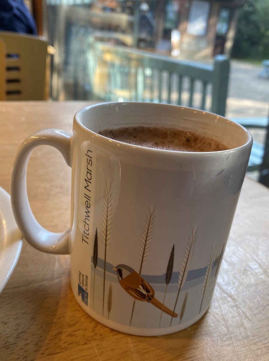 A cup of hot chocolate on lovely autumn morning 🍁🍂 #hotchocolate #rspb #titchwellmarsh #Autumn