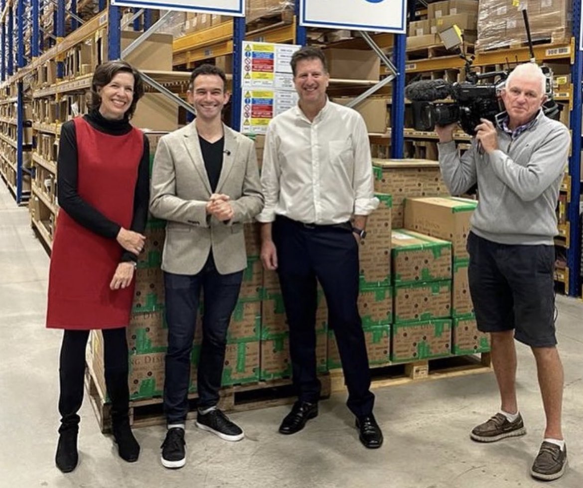 So great to have @BBCNews with us at our @greetingsbyling and @GreatBritCards distribution hub yesterday #stamppriceincrease #sendingcardsatchristmas Here’s our CEO, David Byk with Amanda from @GCAUK #cardmitment #royalmail #firstclassstamps #priceincrease #greetingscards