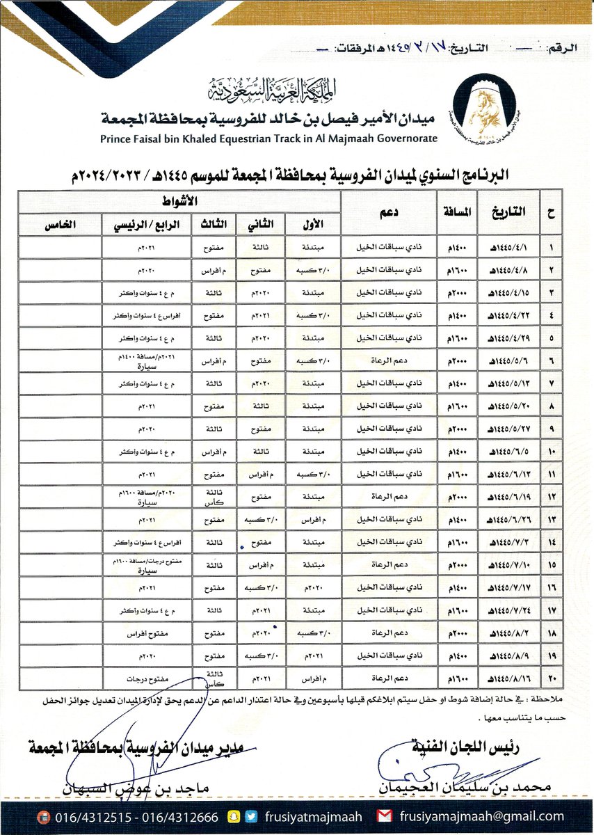فروسية محافظة المجمعة tweet media