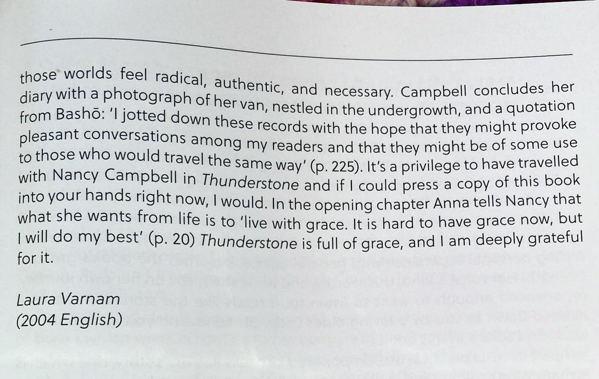 A pleasure to review Nancy Campbell’s award-winning memoir Thunderstone for the @lmhoxford Brown Book. If you haven’t read Thunderstone already, do so asap!! ✨