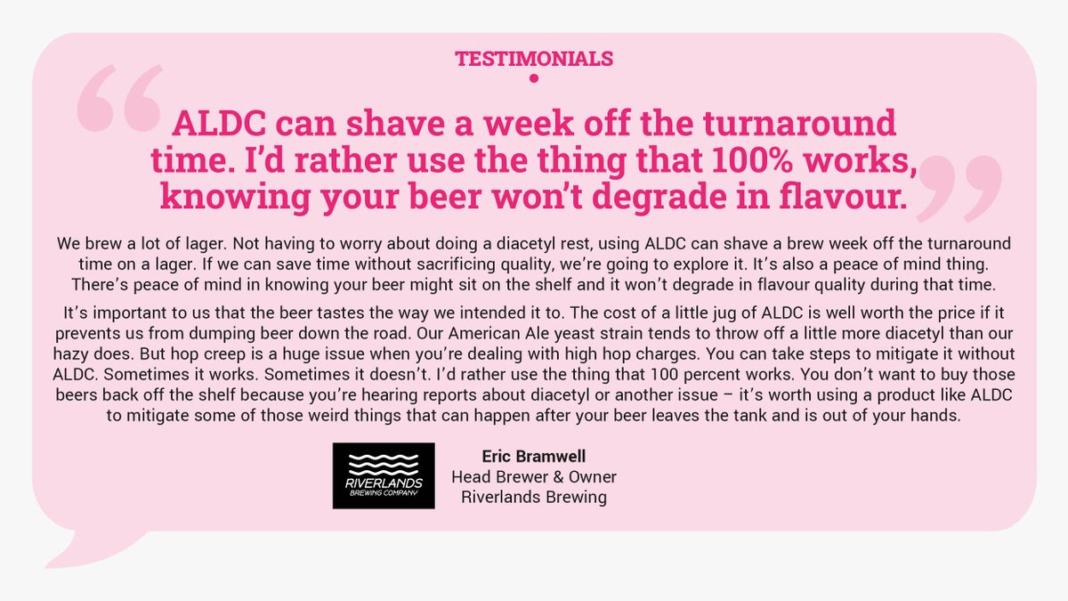 MurphyAndSonLtd's tweet photo. We ❤️ALDC, and we love to hear from our customers when this powerful enzyme works to help solve their diacetyl issues without compromising on flavour. Thank you to @RiverlandsBrew
Available in the US via https://t.co/jiPU7wXOhz
#ALDC #diacetyl #USbreweries #enzyme #USbeer https://t.co/VE9bLXPSgP