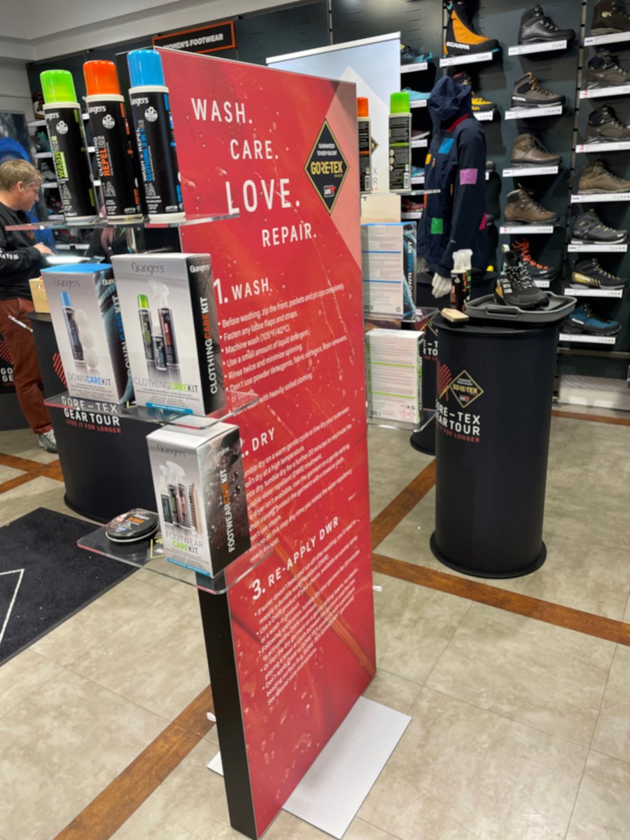 The GORE-TEX Gear Tour was a huge success at our Fort William and Aviemore stores over the weekend. 🛠️
Thanks to all who entrusted the team with their gear for repairs, ensuring you can love your gear for longer. 

@GORETEXeu @grangers @SMGrepairs
#GORETEXGEARTOUR