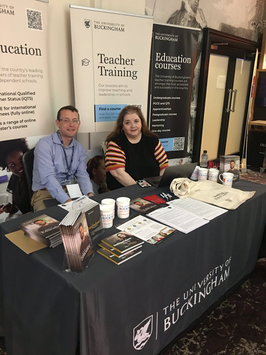 UoBSchoolofEd's tweet photo. ☀ A stunning start to day two of the @HMC_Org Heads' Conference representing @UoBSchoolofEd 
with @brendancmorris and @imisschalk. #stand2 #dreamteam #stratforduponavon #teachertraining 
@UniOfBuckingham🎓 https://t.co/2rEHXT2Fha