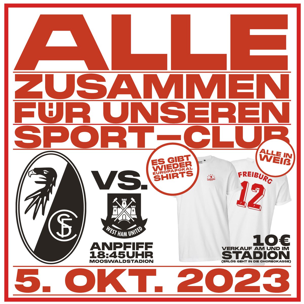 IWF_12's tweet photo. Heute zum Spiel der Zweiten ins Dreisamstadion zu kommen, lohnt sich doppelt: Mannschaft unterstützen &amp; das Europapokalshirt vor allen anderen - an den Ständen der Fanszene hinter der Haupt- und Nordtribüne - erhalten. #SCFSVS https://t.co/XeUkgXqOvG