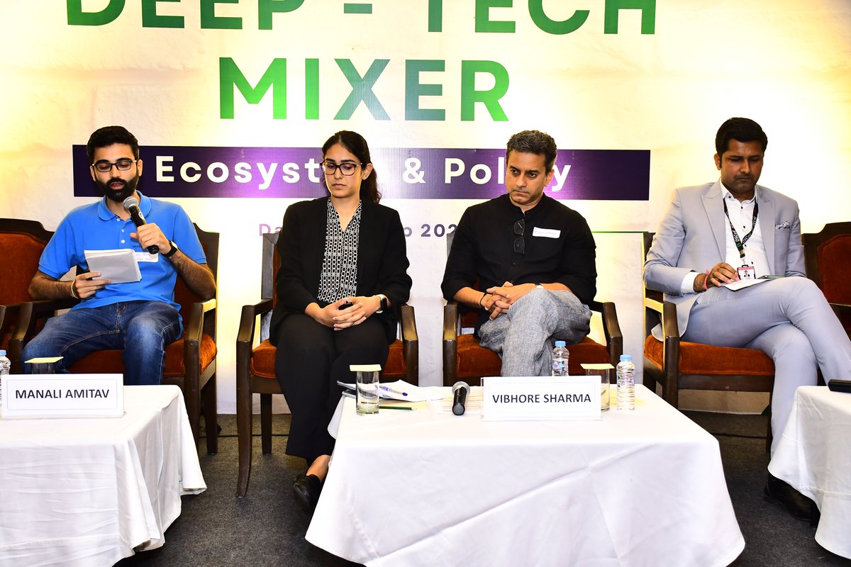 SpecialeInvest's tweet photo. Speciale DeepTech Mixer - New Delhi - Panel #1

We were thrilled to host @AmitavManali - @PrinSciAdvGoI, @vibhores  - Partner, @Capital2B  , Ashutosh Kumar - Head, DSCoE, @iitdelhi for a discussion on the National DeepTech Startup Policy and its key areas of focus. https://t.co/Btw8gKA6zi