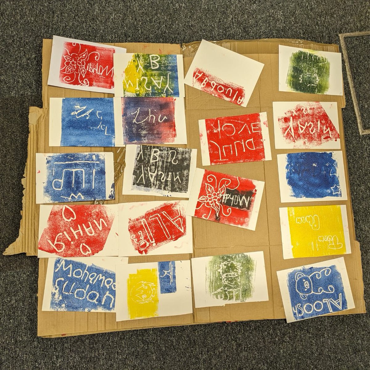 At last week's Group Night we tried Block Printing! 

We etched our names and used ink and rollers to print our names and try different designs and images 🎨🖊️