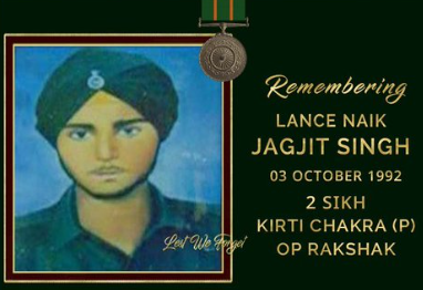 #LestWeForgetIndia 
31 years on, we remember this gallant #IndianBrave for his service and supreme sacrifice .
Lance Naik Jagjit Singh, #KirtiChakra (P), 2 SIKH laid down his life fighting terrorists in J&K, #On 03 Oct in 1992 #OpRakshak #JaiHind #IndianArmy