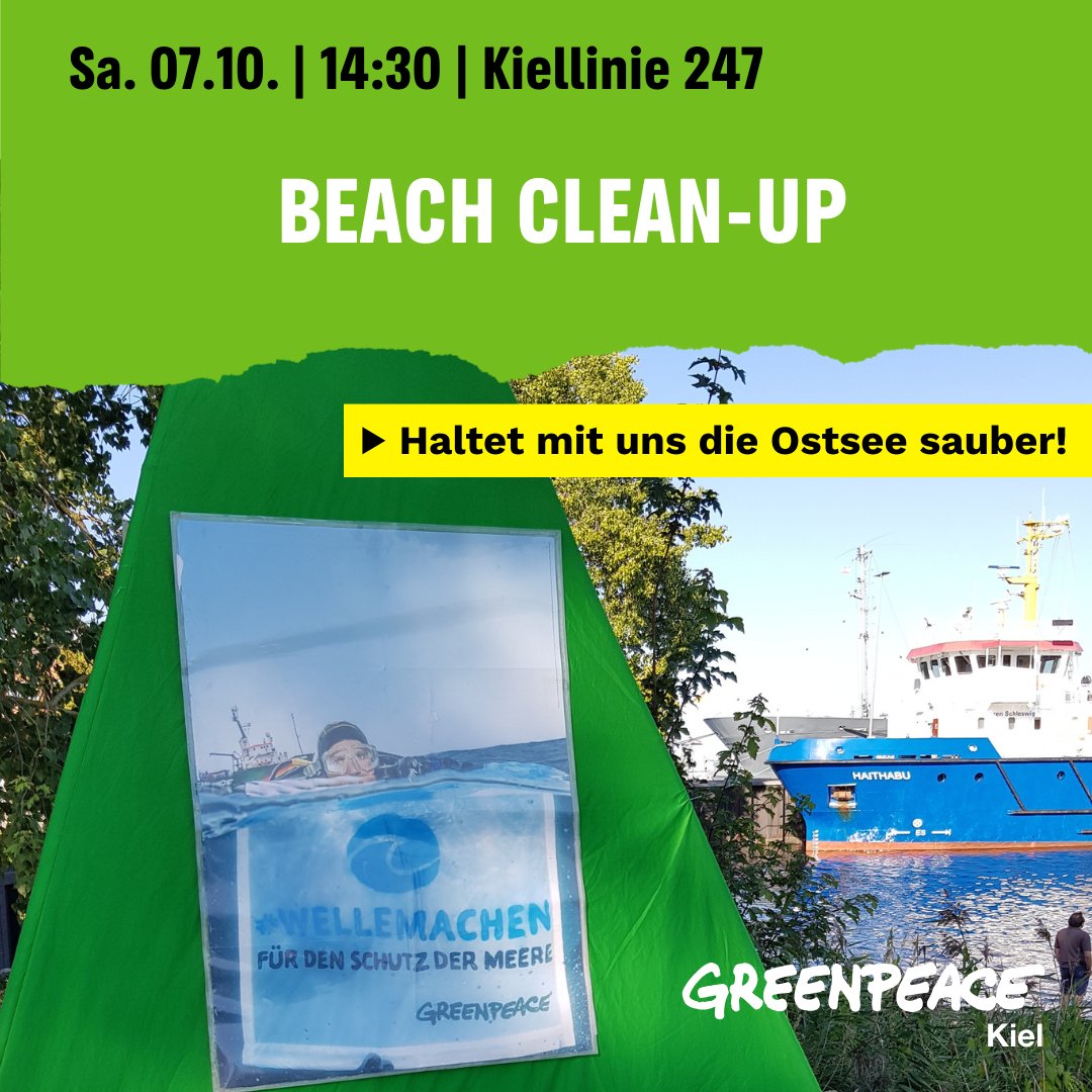 Kommt vorbei! #Greenpeace #Kiel #Müllsammeln