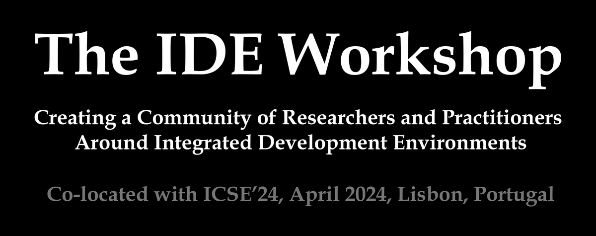 We are excited to announce the first edition of the IDE Workshop to be co-located with ICSE'24 in April in Portugal! Please share your research that relates to IDEs in any way and come meet other researchers and IDE developers from industry. More information in the next tweet!⬇️