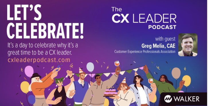 Greg Melia, CAE (@gmeliacae) on Twitter photo Thrilled to kick off #CXDay with <a href="/WalkerInfo/">Walker Information</a>! Download our podcast for your coffee break or commute. Happy CX Day!
cxleaderpodcast.com/lets-celebrate/
#cxpa Thrilled to kick off #CXDay with <a href="/WalkerInfo/">Walker Information</a>! Download our podcast for your coffee break or commute. Happy CX Day!
cxleaderpodcast.com/lets-celebrate/
#cxpa