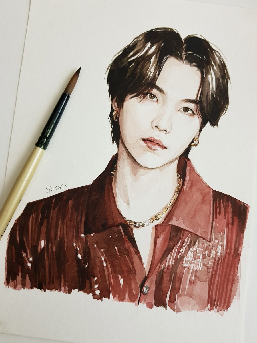 Watercolor takes time because it needs to dry between the layers. There is no ctrl+z, no erasers, no white paint to cover up mistakes. Each stroke is carefully placed. The texture of the paper shows through all the layers, no AI can replicate this transparent nature.