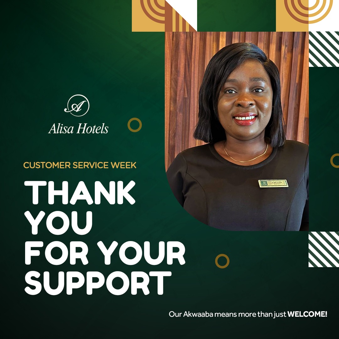 AlisaHotelGroup's tweet photo. Your loyalty and trust in our hotel have been invaluable, and we are grateful. Thank you for your support!
Our Akwaaba means more than just welcome!
#alisahotels #alisanorthridge #alisatema #csw2023 #customerservice #hospitality https://t.co/N7zD2puQBs