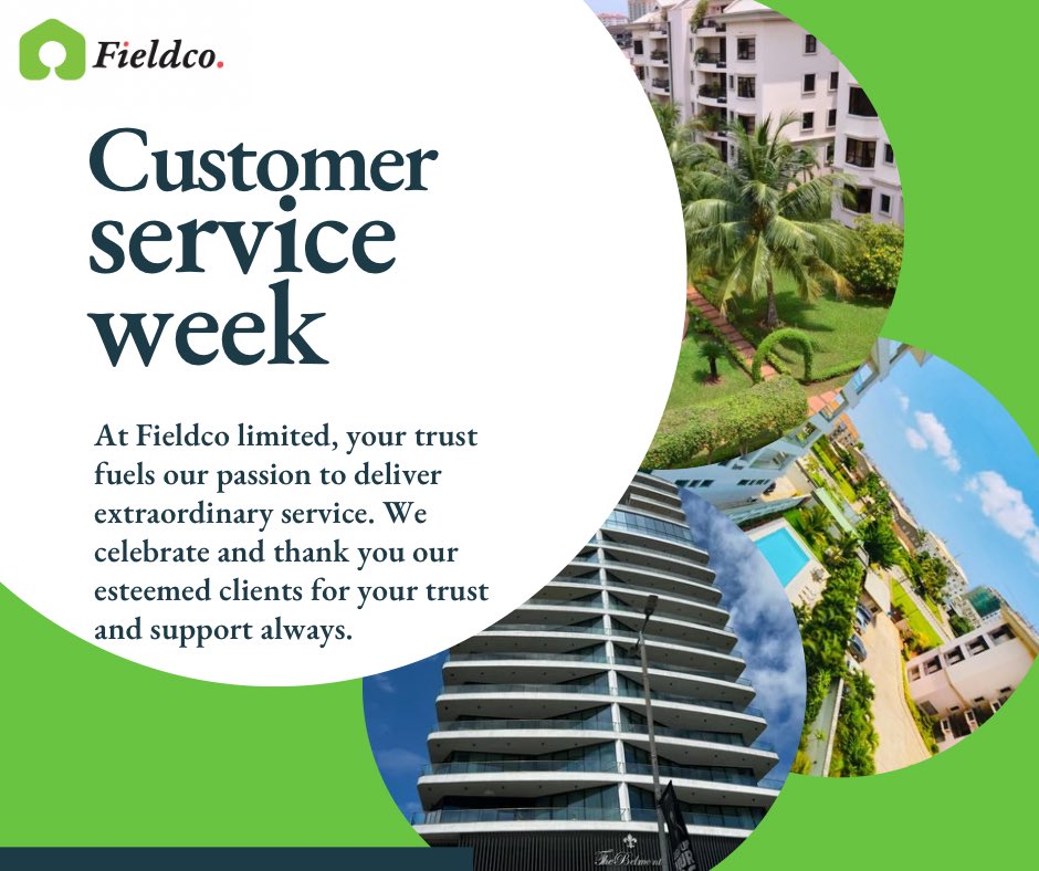 FieldcoLimited's tweet photo. It’s customer service week and Fieldco Limited wants to wish you a happy customer service week 🎉🎉
#customerserviceweek #fieldcolimited #fieldco #customerservice #realestate https://t.co/aWOdQ3ynpq