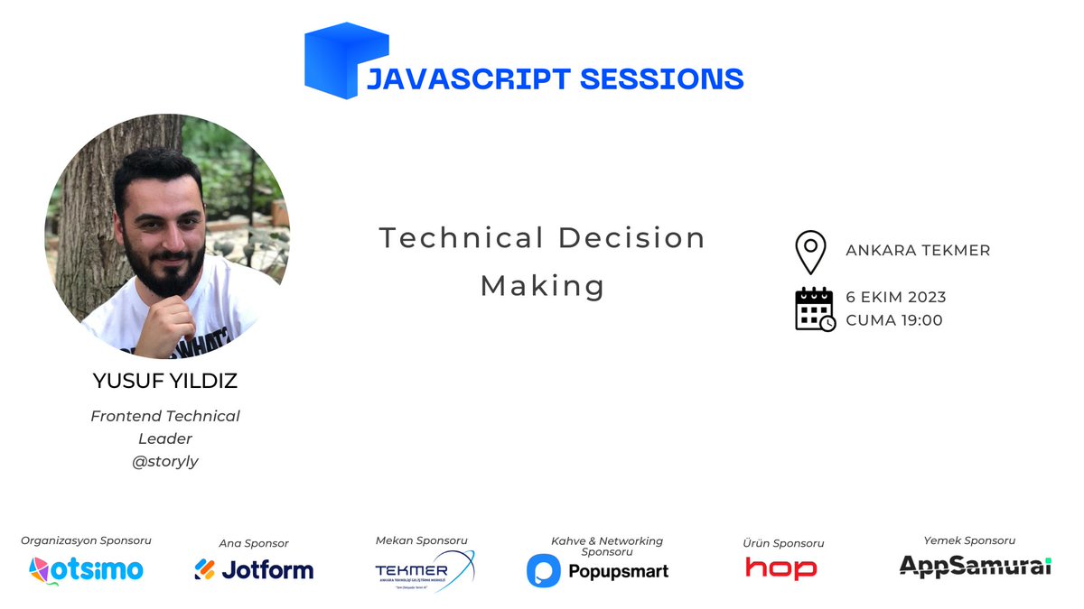 JavaScript Sessions Ankara (@javascriptsess1) on Twitter photo 6 Ekim'de yeni sezona başlıyoruz!
Kayıt için: kommunity.com/javascript-ses…
<a href="/Otsimo/">Otsimo</a> <a href="/OtsimoTR/">Otsimo</a> <a href="/AnkaraTekmer/">Ankara TEKMER</a> <a href="/JotformTurkiye/">Jotform Türkiye</a> <a href="/Jotform/">Jotform</a> <a href="/popupsmartcom/">Popupsmart</a> <a href="/hop_turkiye/">hop</a> <a href="/AppSamurai/">AppSamurai</a> <a href="/storyly/">Storyly</a> 6 Ekim'de yeni sezona başlıyoruz!
Kayıt için: kommunity.com/javascript-ses…
<a href="/Otsimo/">Otsimo</a> <a href="/OtsimoTR/">Otsimo</a> <a href="/AnkaraTekmer/">Ankara TEKMER</a> <a href="/JotformTurkiye/">Jotform Türkiye</a> <a href="/Jotform/">Jotform</a> <a href="/popupsmartcom/">Popupsmart</a> <a href="/hop_turkiye/">hop</a> <a href="/AppSamurai/">AppSamurai</a> <a href="/storyly/">Storyly</a>