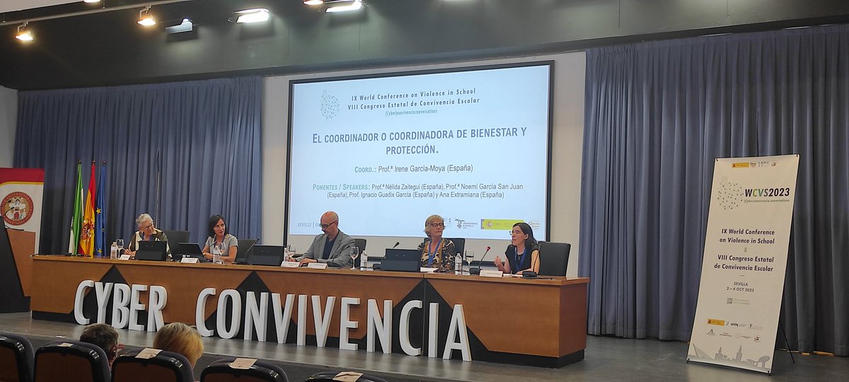 En el #WCVS2023, taula rodona sobre la figura del coordinador/a de benestar i protecció. Hi participen <a href="/i_garciamoya/">Irene Garcia-Moya</a>, <a href="/GuadixNacho/">Nacho Guadix</a>, <a href="/NoemiGSanjuan/">Noemí García Sanjuán</a>, <a href="/NZAITEGI/">NELIDA ZAITEGI</a> i Ana Extramiana. <a href="/ioscvp/">ioscvp</a>