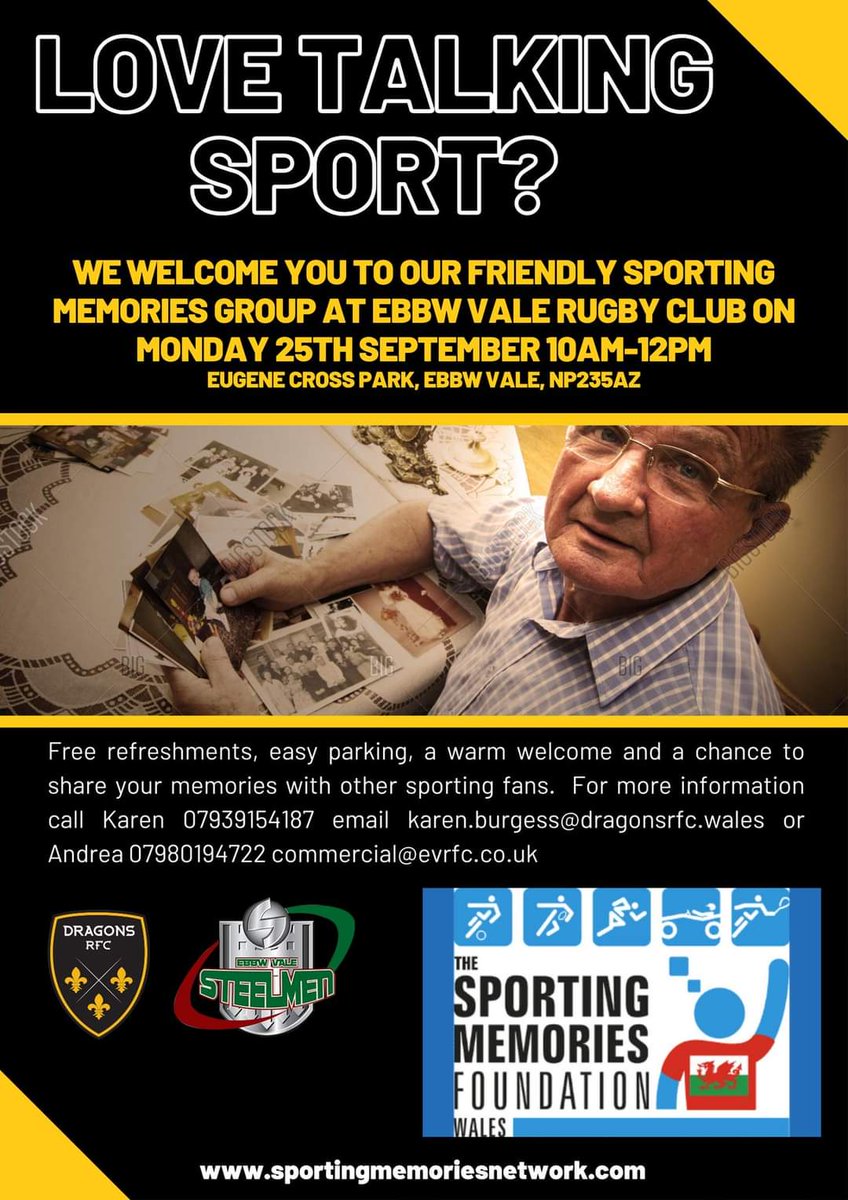 Monday 30th October 10am-12pm our Sporting Memories group are thrilled to be joined by the absolute legend that is <a href="/philsteele1/">Phil Steele</a> Pop along for a cuppa, a chat and to hear Phil's own sporting memories. Don't miss the chance to meet one of life's absolute diamonds and chat over a ☕️