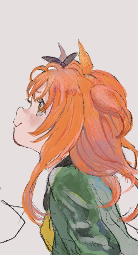 mayano top gun (umamusume) 1girl horse ears animal ears orange hair solo green jacket long hair  illustration images