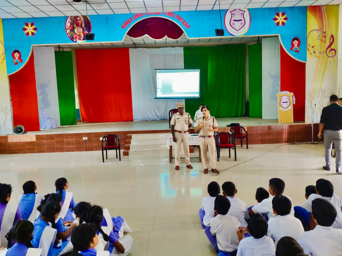 Cyber Crime Police Station, A&N Islands. (@cybercell_anp) on Twitter photo A mass Cyber Awareness session conducted by Sh. Lakshay Pandey, DySP Cyber Cell and team at Nirmala Sr Sec School. A total of 615 students (6th -12th class) were empowered with knowledge about Cyber Safety. Its time to be #CyberSmart <a href="/AndamanPolice/">Andaman & Nicobar Police</a> A mass Cyber Awareness session conducted by Sh. Lakshay Pandey, DySP Cyber Cell and team at Nirmala Sr Sec School. A total of 615 students (6th -12th class) were empowered with knowledge about Cyber Safety. Its time to be #CyberSmart <a href="/AndamanPolice/">Andaman & Nicobar Police</a>