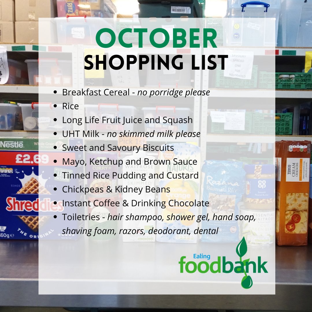 Thank you so much for your generosity throughout September. We could not do what we do without your donations. If you'd like to donate this month, here is the latest list of our most needed items.