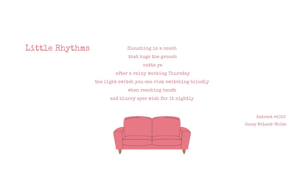 Have you had one of those days!? If the couch is your #refuge right now, this extract from Janey McLeod-White's poem 'Little Rhythms' is for you 🛋️ Find her book in our shop - link in bio #NationalPoetryDay #poetrycommunity #readercommunity #spokenword