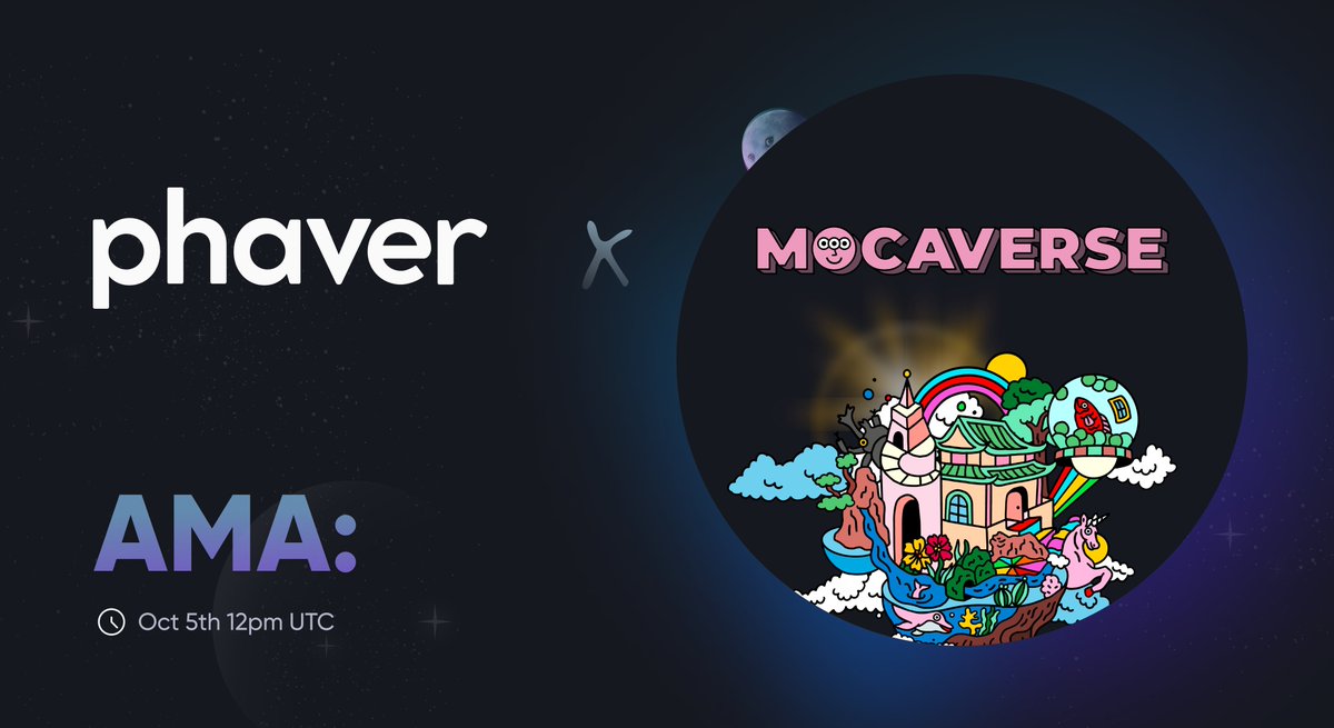 Do you Want to find out what Phaver and <a href="/MocaverseNFT/">Mocaverse (old account)</a> have been working on? 🚀 

📆 Thursday, Oct 5th @ 12pm UTC 

Don't miss out on this one 👇x.com/i/spaces/1eaKb…

Keep Phavering Fam 💜