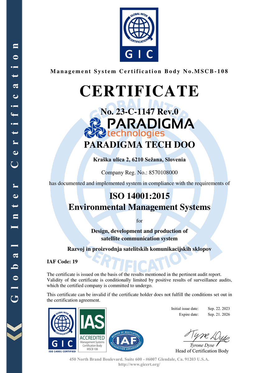 Paradigma_Tech's tweet image. 🌟 Exciting News! 🌟
Paradigma Tech is now ISO 9001 and ISO 14001 certified! 🏆
We&apos;re proud to uphold the highest quality and environmental standards in all we do. 🙌
#ISO9001 #ISO14001 #Quality #Sustainability
