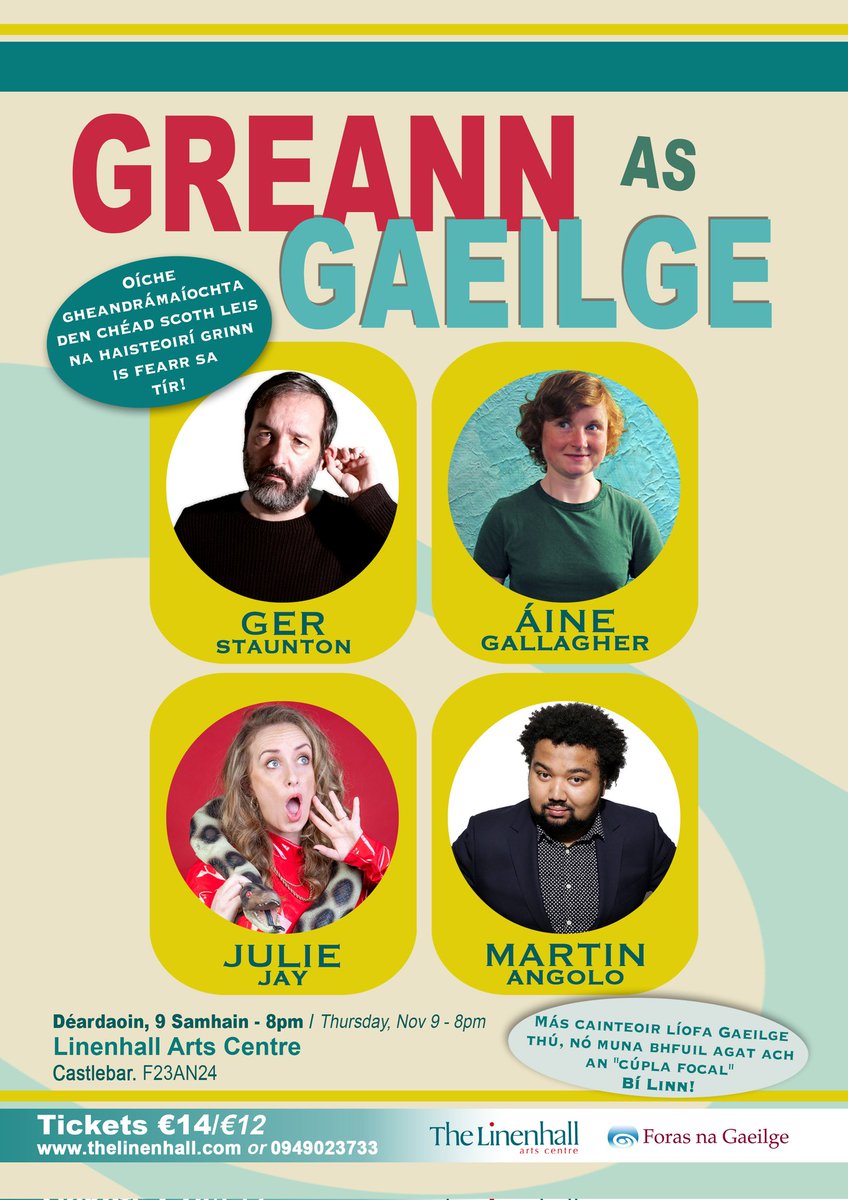 Más cainteoir líofa Gaelige thú nó muna bhfuil agat ach an 'cúpla focal' Bí Linn!
09.11.2023
Caisleán an Bharraigh
thelinenhall.com