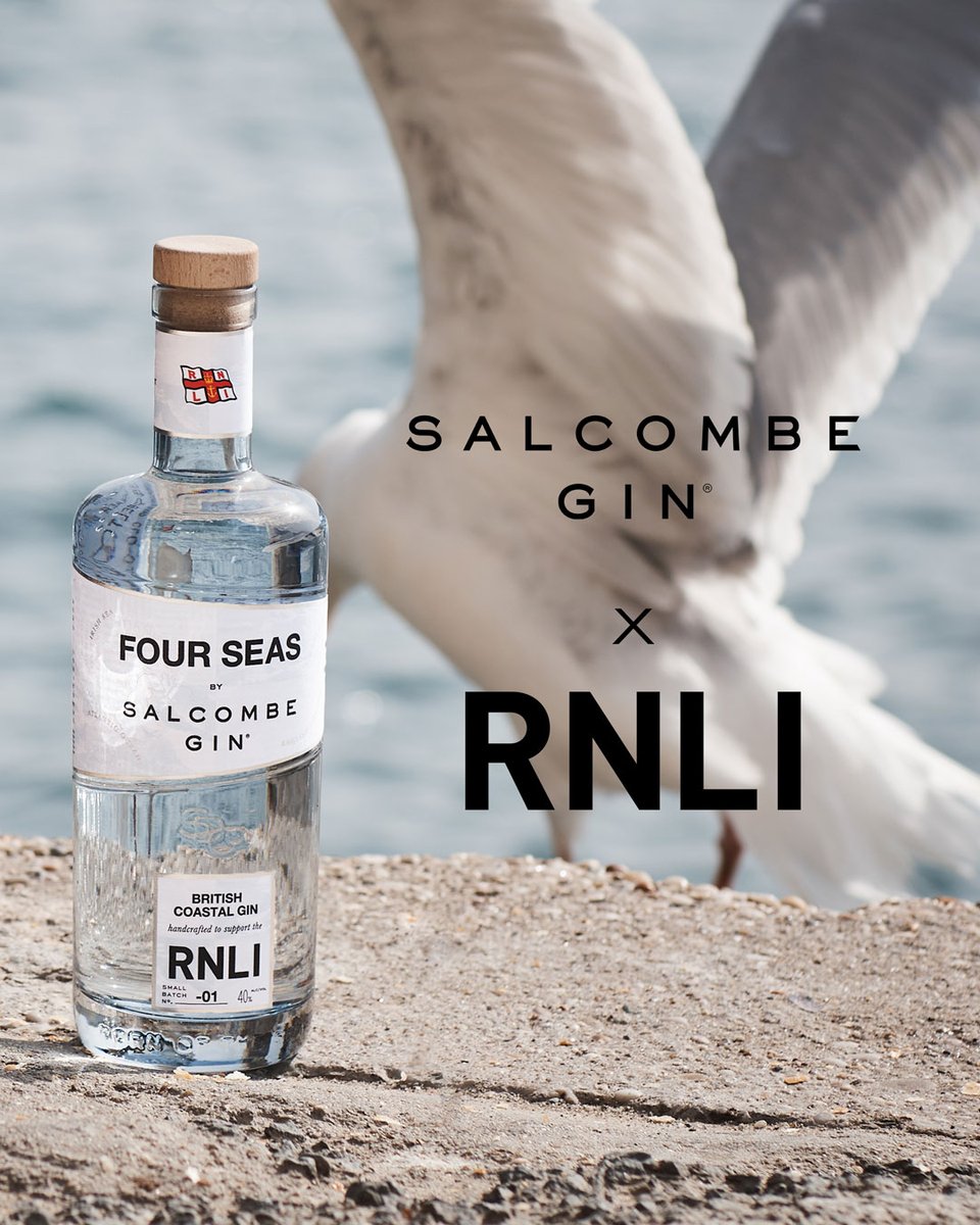 SalcombeDCo's tweet photo. Introducing ‘Four Seas’ by Salcombe Gin, our new British coastal gin handcrafted to the London Dry standard in support of the @rnli. Every bottle helps save lives at sea.

Available now: https://t.co/5fBbtpZTBA https://t.co/izZh9m4ZrV