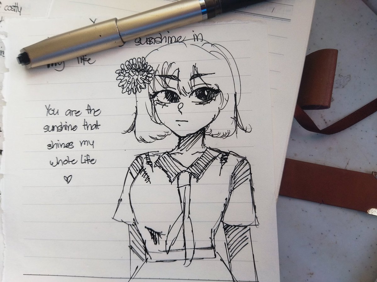 Lin0214009's tweet image. Random doodle in my class #artshare #artmoots #randomdoodle #art #paper #pen #anime #girl