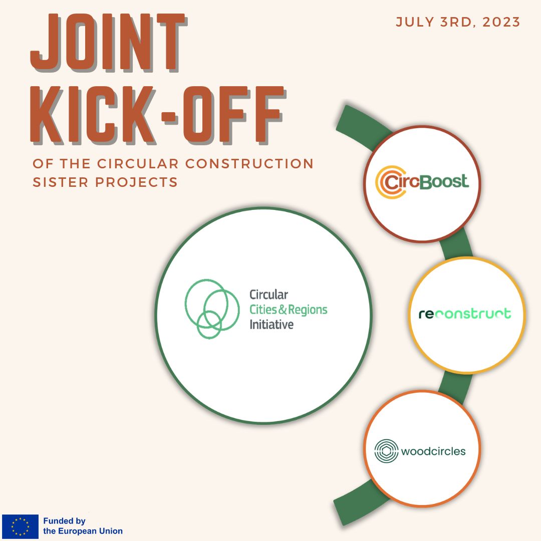 Some time ago, @CircBoost, @ReconstructEU and #WOODCIRCLES_eu held a joint KOM, facilitated by  @REA_research and #CCRIEurope: the sister projects will work together to boost the uptake of #circularsolutions in the #construction sector. 

Follow us and stay updated!