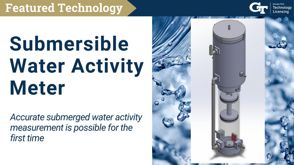 GaTechOTL's tweet image. #FeaturedTechnology: Submerged, real-time #wateractivity measurement is now possible. The #permeablemembrane protects the chamber and RH meter, improving accuracy for high-salinity environments, food science, and more. 
@GTaerospace  @MEGeorgiaTech 
ow.ly/poYQ50LkIPf