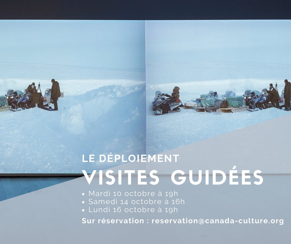 [VISITES GUIDÉES] 💬 Découvrez l’œuvre 📸 d’Emmanuelle Léonard lors de nos visites guidées d'octobre ! ✨ 📆 Mardi 10 et lundi 16 octobre à 19h 📆 Samedi 14 octobre à 16h 🎟 Sur réservation : reservation@canada-culture.org #CanadaCulture