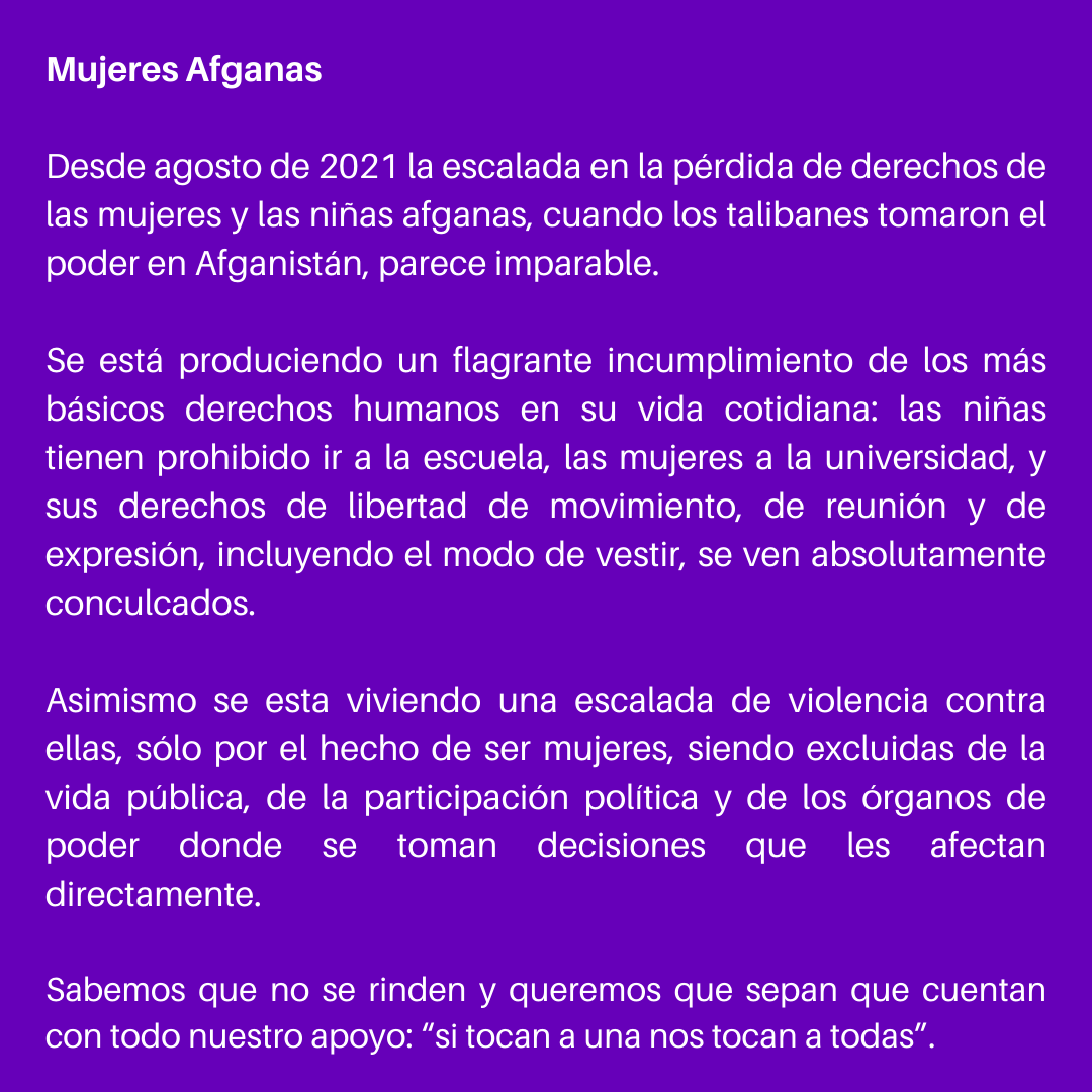 Clubdelas25's tweet photo. #PremiosC25 Mañana reconoceremos a las mujeres afganas. Recogerá el premio en su nombre, nuestra socia, @khadija51922579 , porque sabemos que no se rinden y queremos que sepan que cuentan con todo nuestro apoyo: “si tocan a una nos tocan a todas". https://t.co/jr7PQyAlc3
