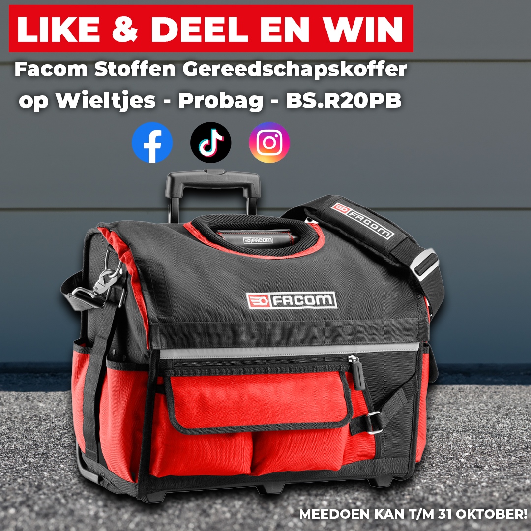 Mastertoolsnl's tweet photo. Ook deze maand hebben wij weer een nieuwe winactie! Wil jij de Facom Stoffen Gereedschapskoffer op Wieltjes winnen? โค๏ธโ
โ
Like & deel dit bericht om kans te maken op de gereedschapskoffer. Kans maken kan t/m 31/10/2023. ๐โ
โ
#mastertools #facom #gereedschapskoffer #actie https://t.co/FKPHcLo3kC