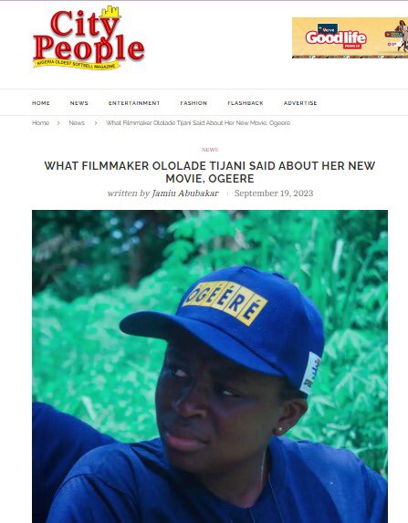 OGEERE is making waves 🌊  already.

#adupéfunolodumare 

As we appear on the front page of @citypeopletv magazine , an illumination is placed on the essence of our values in intimacy with our culture. There is a whole lot to see and learn.

OGEERE is a movie to serve you 🔥🔥🔥