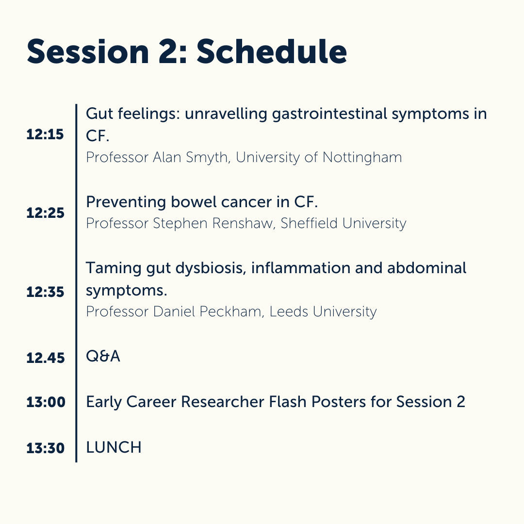 cftrust's tweet image. At the second session of #UKCFC we’ll hear from Prof Alan Smyth @AlanRSmyth about Trust-funded research to better understand GI symptoms, including how to relieve symptoms such as stomach pain, bloating and nausea.

Read more about CF research priorities - ow.ly/npny50PSicC