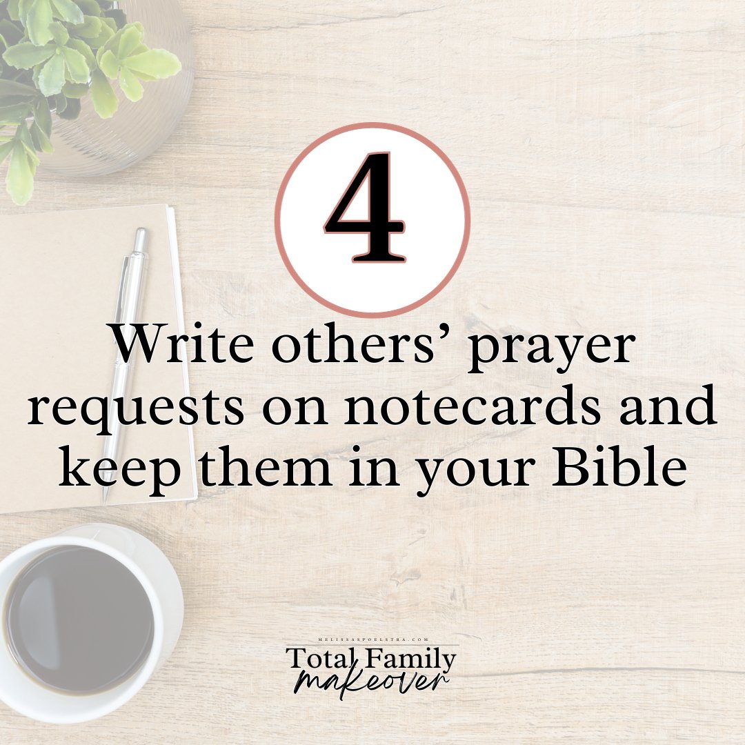 MelSpoelstra's tweet image. There are many different systems for keeping up with prayer requests and being diligent in prayer, and no one is more right or wrong than the other. The important thing is that we make an effort to pray consistently.

#prayertips #prayerhelp #totalfamilymakeover