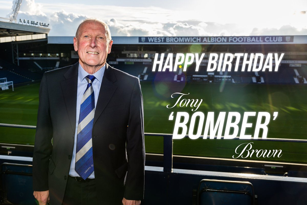 WBAFoundation's tweet photo. Happy Birthday to the @WBA legend Tony ‘Bomber’ Brown. 👏💙 https://t.co/g1Nru8oIsI