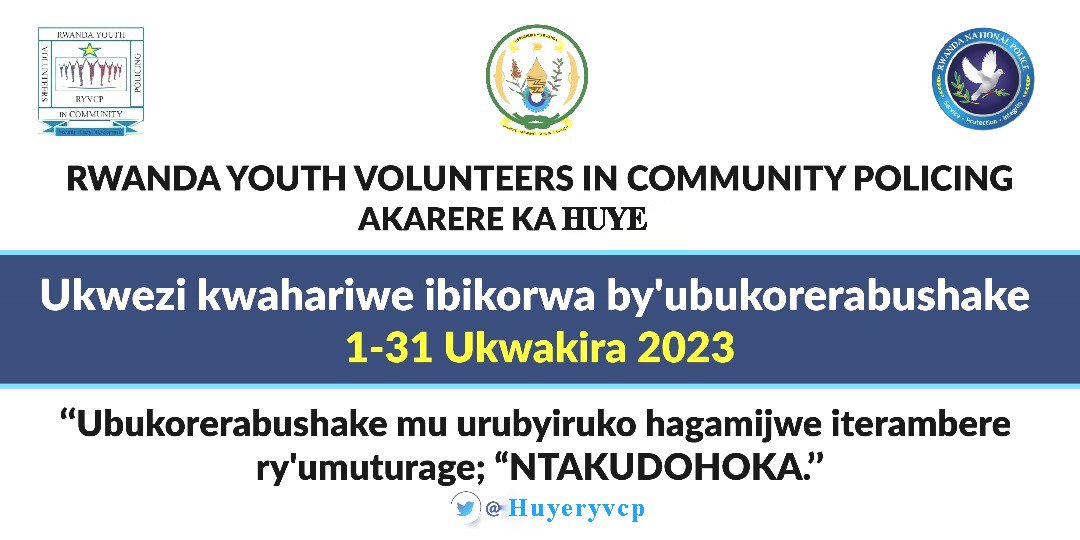 #Ntakudohoka
#VolunteerMonth

#HuyeYacu #IshemaRyacu 

<a href="/RwandaLocalGov/">Ministry of Local Government | Rwanda</a> <a href="/AKayitesiAlice/">Kayitesi Alice</a> <a href="/A_sebutege/">Sebutege Ange</a> <a href="/Rwandapolice/">Rwanda National Police</a>