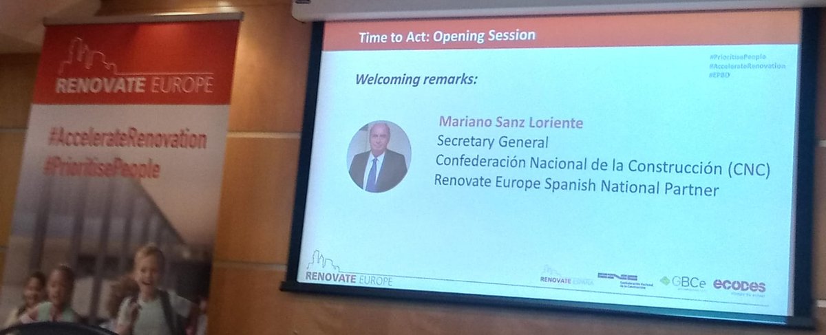 El Secretario General de CNC ha participado en la inauguración de la Conferencia RenovateEurope que se celebra hoy en Madrid
 #AccelerateRenovation #PrioritisePeople
#EPBD
