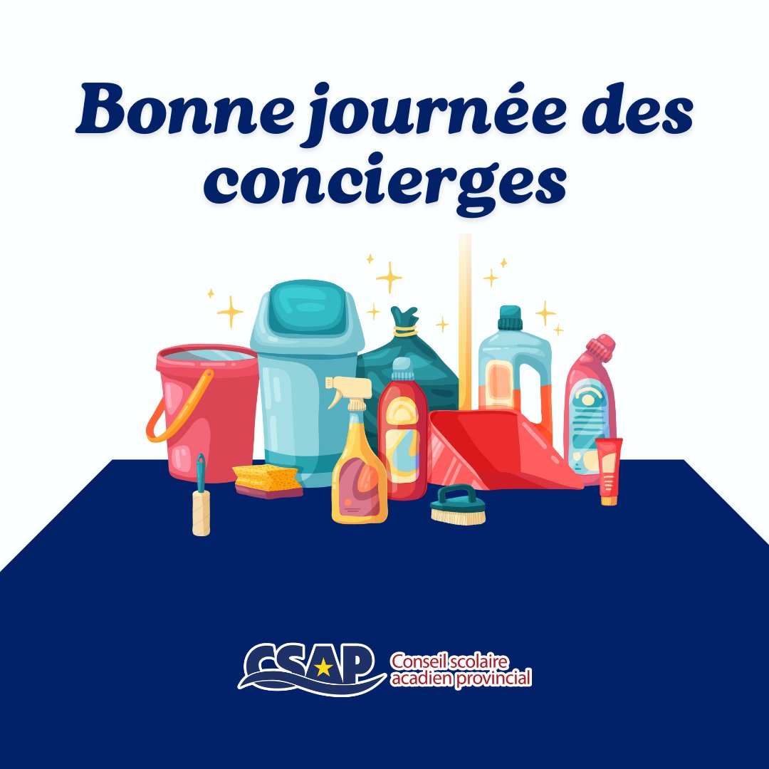 Bonne journée des concierges!

Votre dévouement et contribution sont inestimables. Vous créez un environnement propice à l'apprentissage et au bien-être de nos élèves. Votre convivialité est une source d'inspiration. Vous êtes indispensables à notre équipe éducative.