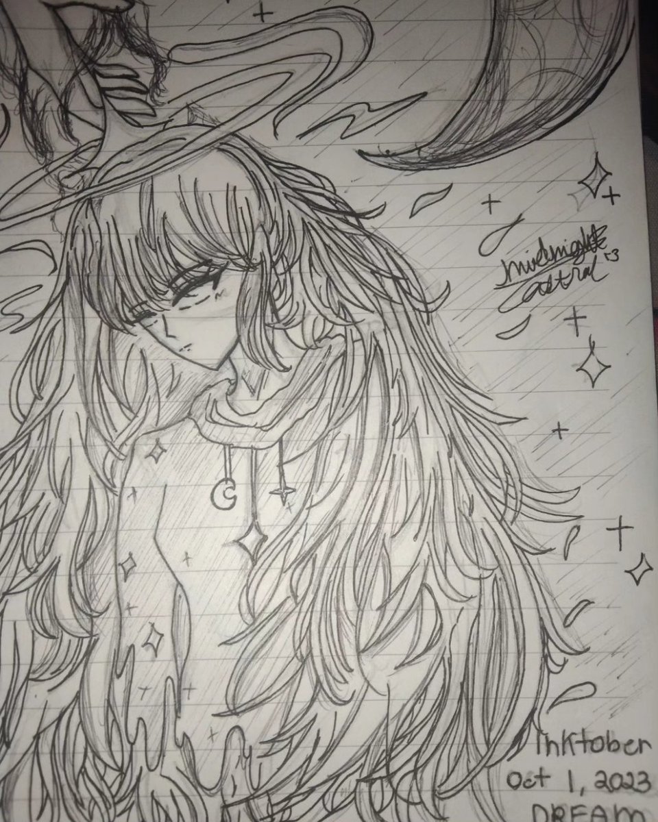 Midnights_ALTY's tweet photo. Happy 80 followers but also happy inktober! Today's theme is dream (day 1) #inktober2023 #inktober2023day1 #inktober2023dream #art #sketch #drawing #ArtistOnTwitter #artshare https://t.co/bQk8R8QMfU