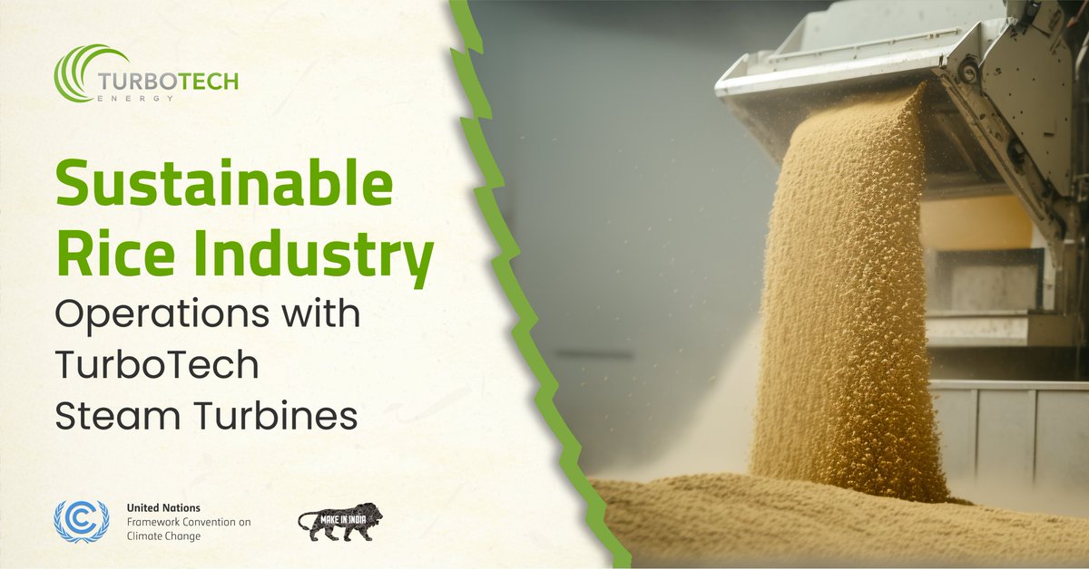 India_TurboTech's tweet photo. Explore a greener future with TurboTech Steam Turbines in the rice(agro) industry. 

Join us on the path to a more eco-friendly and economically viable tomorrow.

Read more: https://t.co/K1l9CwI5aF
Visit: https://t.co/JmR8bBjLZs

#Sustainability #RiceIndustry #SteamTurbines https://t.co/oOzWdoHz7D