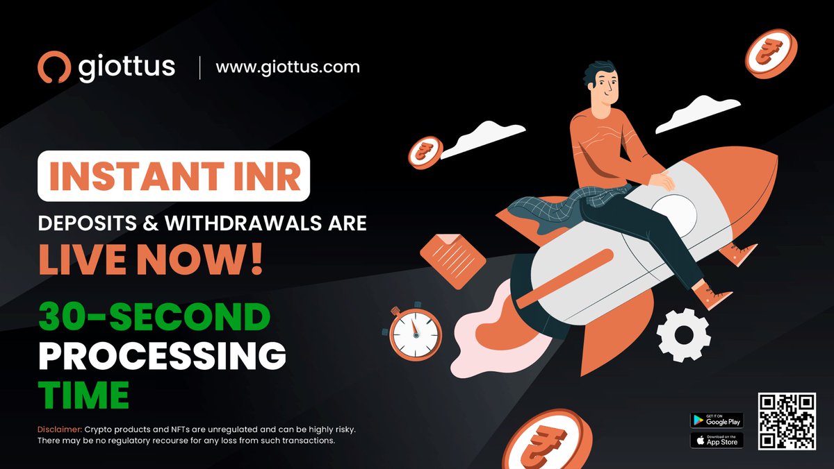 giottus's tweet photo. ✅ Exciting Update! ⚡️
Say hello to lightning-speed deposits under 100,000 INR with our latest Quick Deposit feature.
👌 Instant access to your money has never been this easy!
🟥UPI apps are not supported as of now. Please use your Bank's App or Netbanking.
#QuickDeposit #InstantFunds