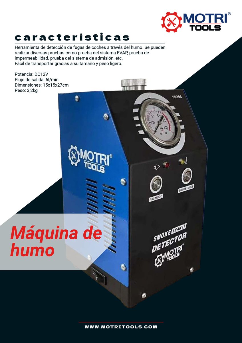 MotriTools's tweet photo. Descubre nuestra maquina de detección de averías por humo.
Pregunta a nuestra red comercial.
Motri Tools se mueve!!! https://t.co/uXyFQvvW2G