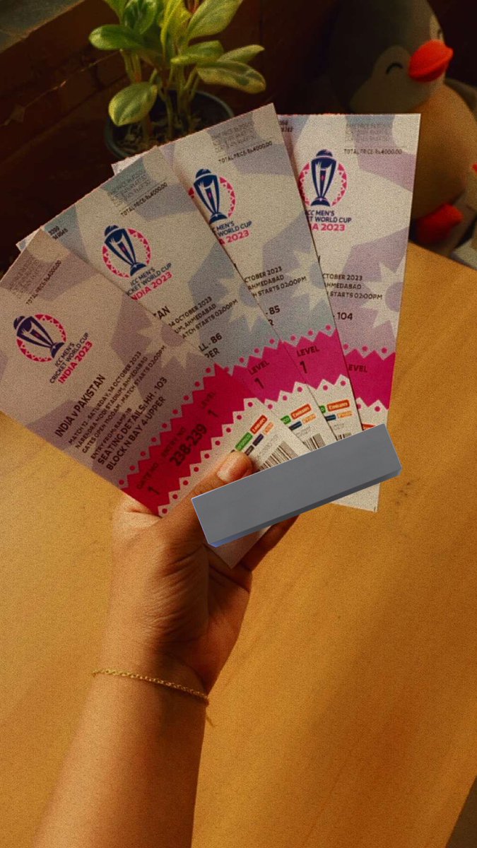 Rutvij1611's tweet photo. Got 2 extra tickets for this ind vs pak

#INDvsNED 
#INDvsPAK 
#CWC23 
#WorldCup2023 
#BOOKMYSHOW
  Dm to know more. https://t.co/QQHNbmdoPo