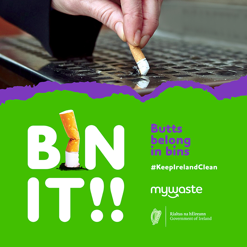 MyWasteIreland's tweet photo. Butts belong in Bins!