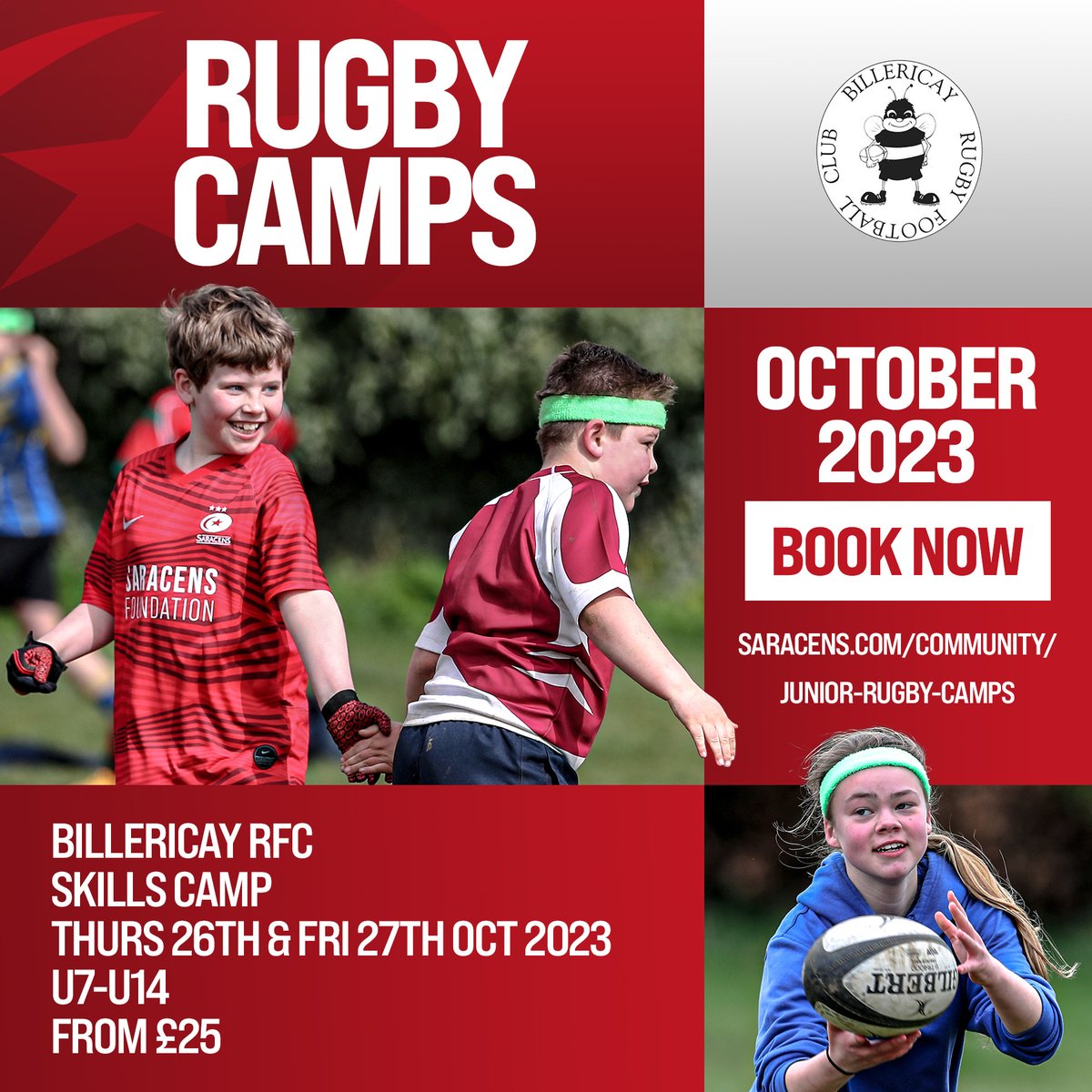 Saracens Half Term Rugby Camp at Billericay RFC...
Places selling fast  !! Don't miss out...

universe.com/events/2-day-s…